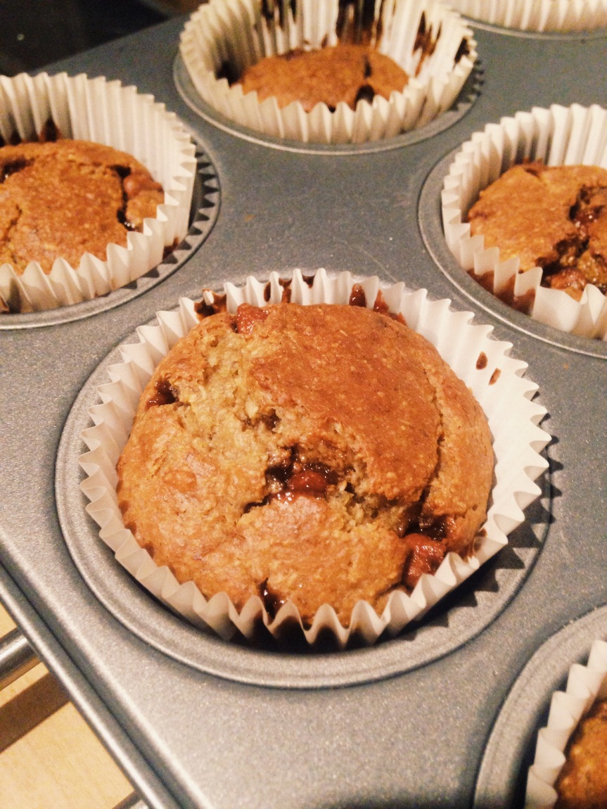 Guilt Free Chocolate Chip and Banana Muffins
